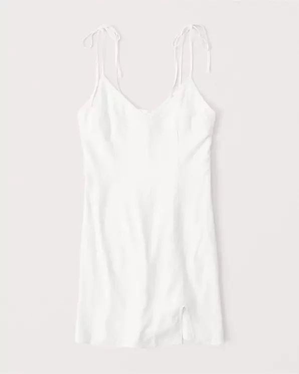 Linen-Blend Slip Dress | Abercrombie & Fitch (US)