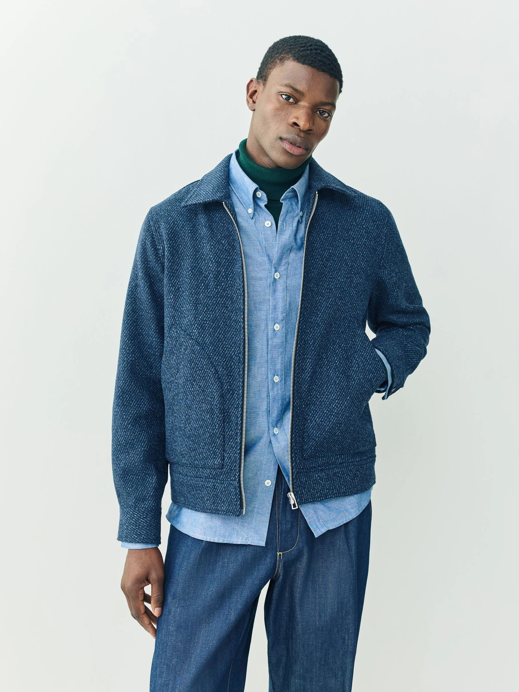 PS Paul Smith PS Paul Smith Blue Textured Zip Through Jacket | Next US