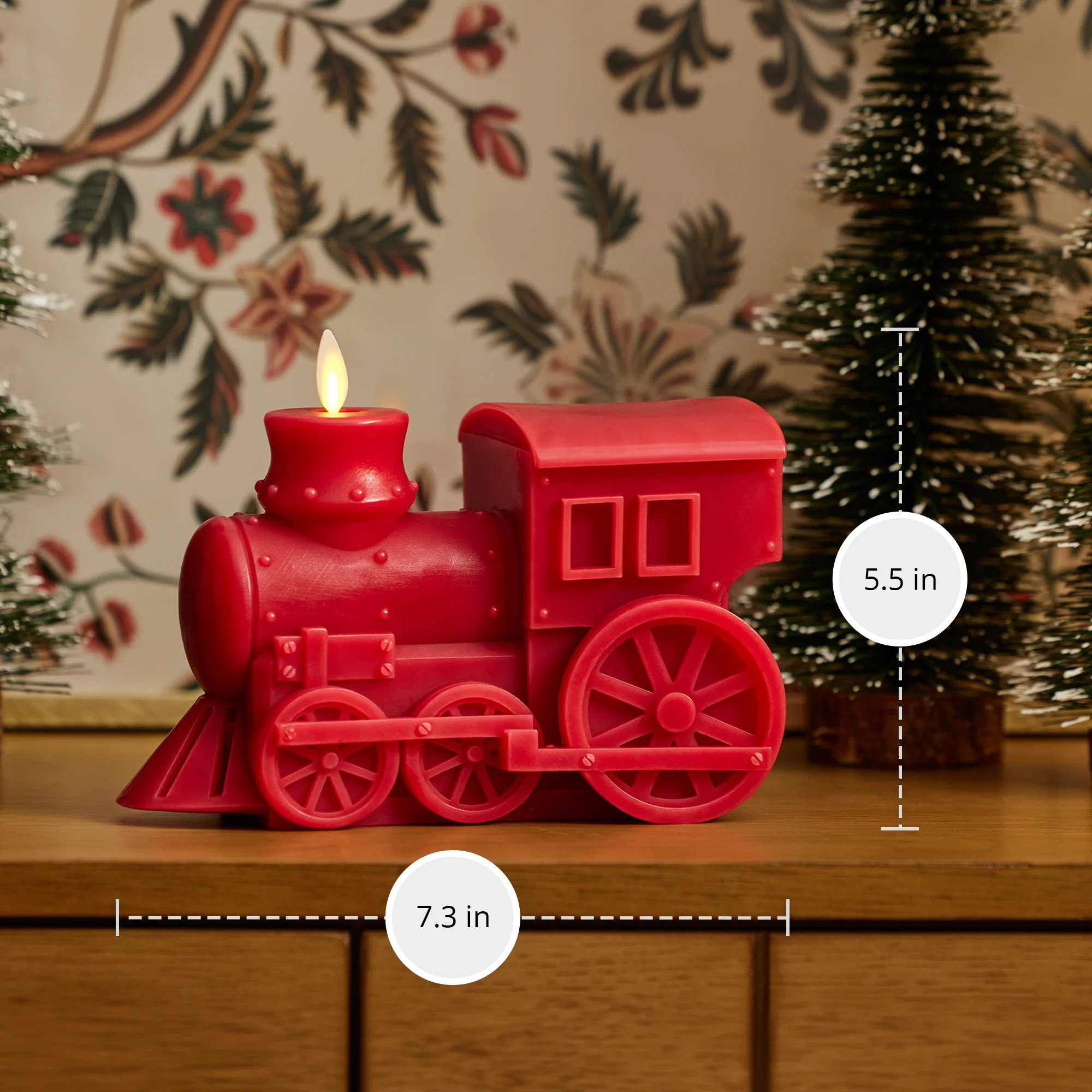 Holiday Red Flameless Candle Holiday Train | Luminara