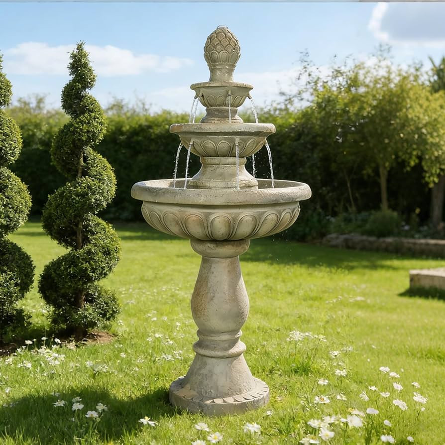 Naturefalls 42.5" Water Fountain Outdoor - Large Waterfall Fountain Outside, 3-Tiers Cascading, F... | Amazon (US)