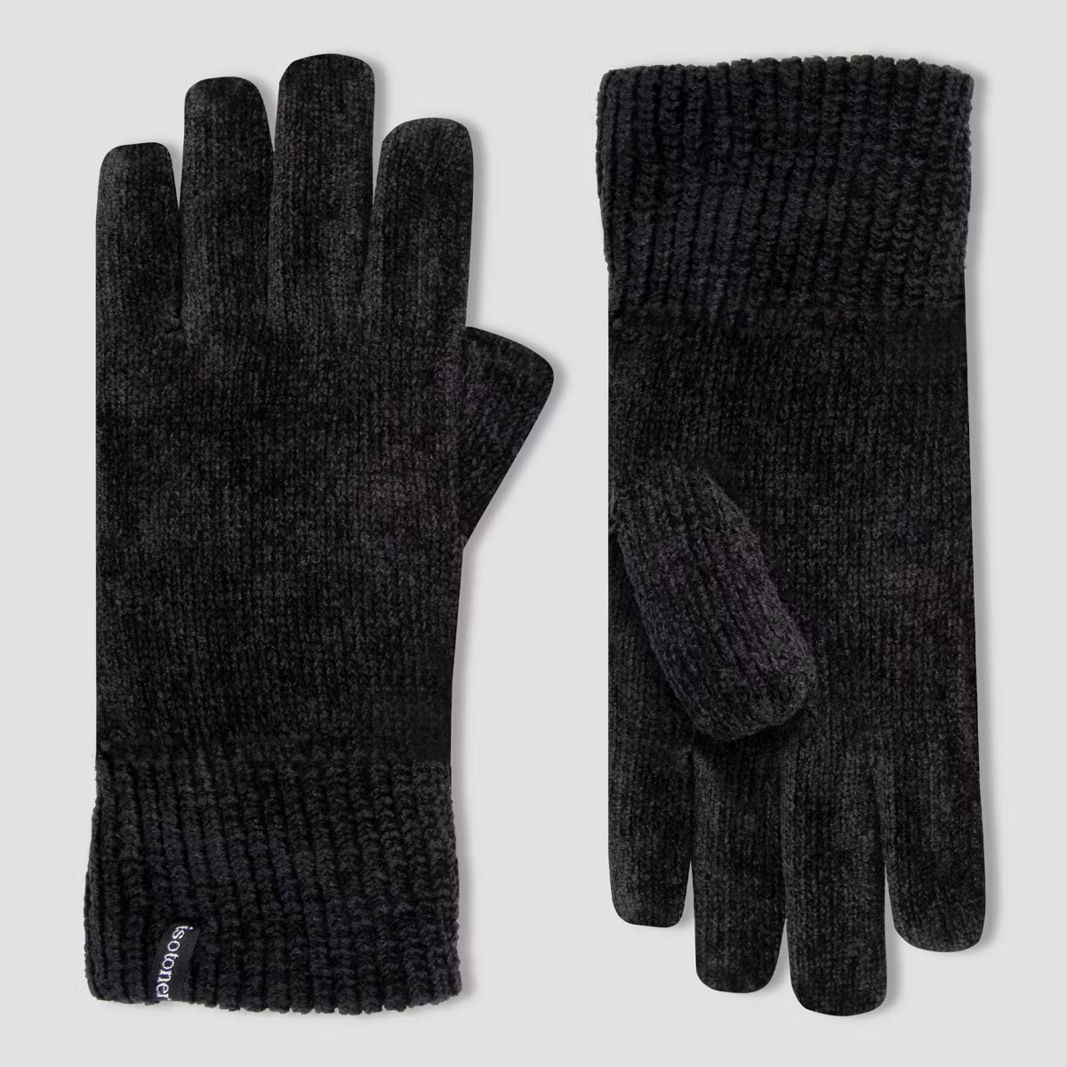 Isotoner Chenille Gloves - Black | Target