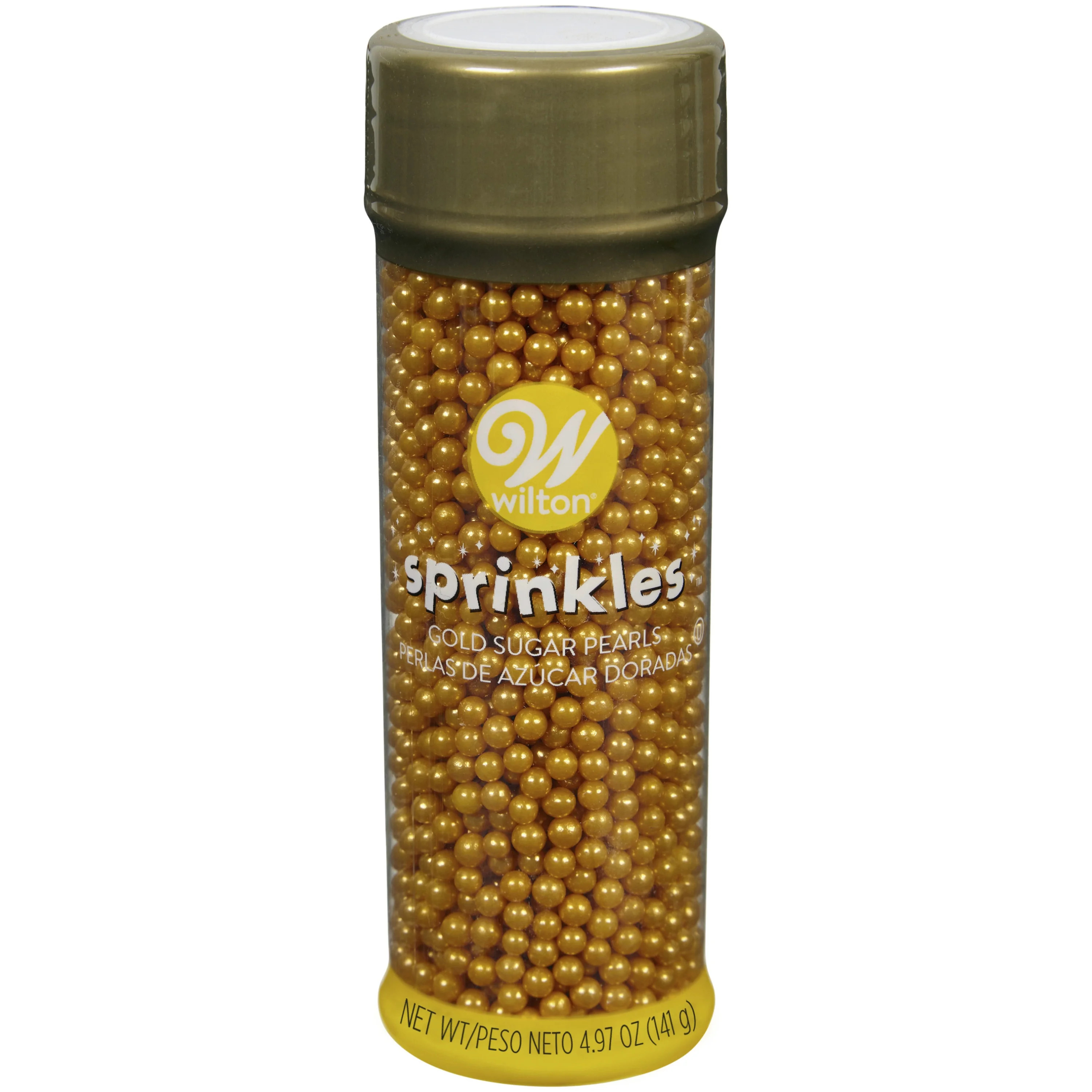 Wilton Gold Sprinkles Metallic Sugar Pearls 4.8 oz. Bottle | Walmart (US)