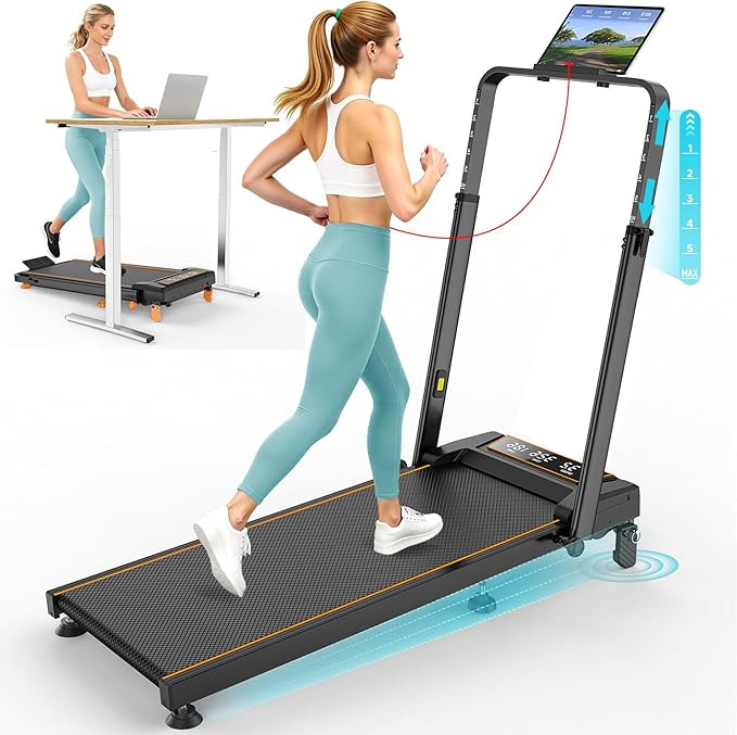 Walking Pad with 12% Incline/Adjustable Height, Upgraded 3.5HP Walking Pad with Handle Bar, 4 in ... | Amazon (US)