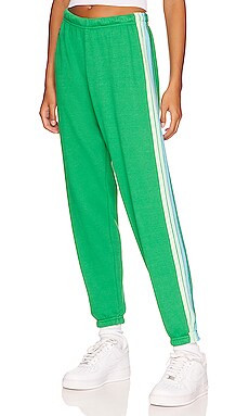 Aviator Nation x REVOLVE 5 Stripe Sweatpant in Kelly Green & Blue from Revolve.com | Revolve Clothing (Global)