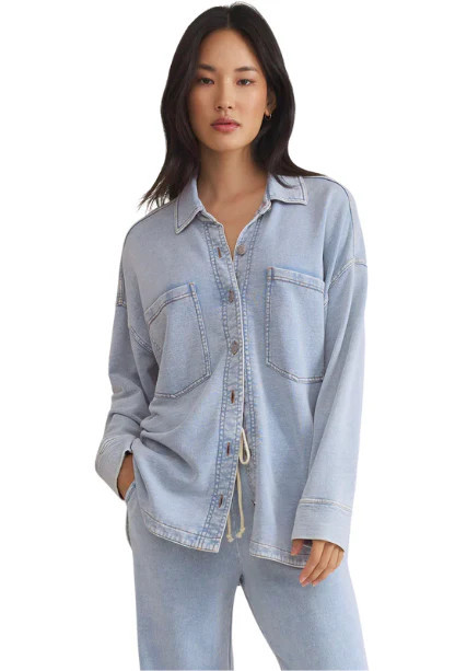 Z Supply All Day Knit Jacket Washed Indigo / Small | Aqua B Boutique