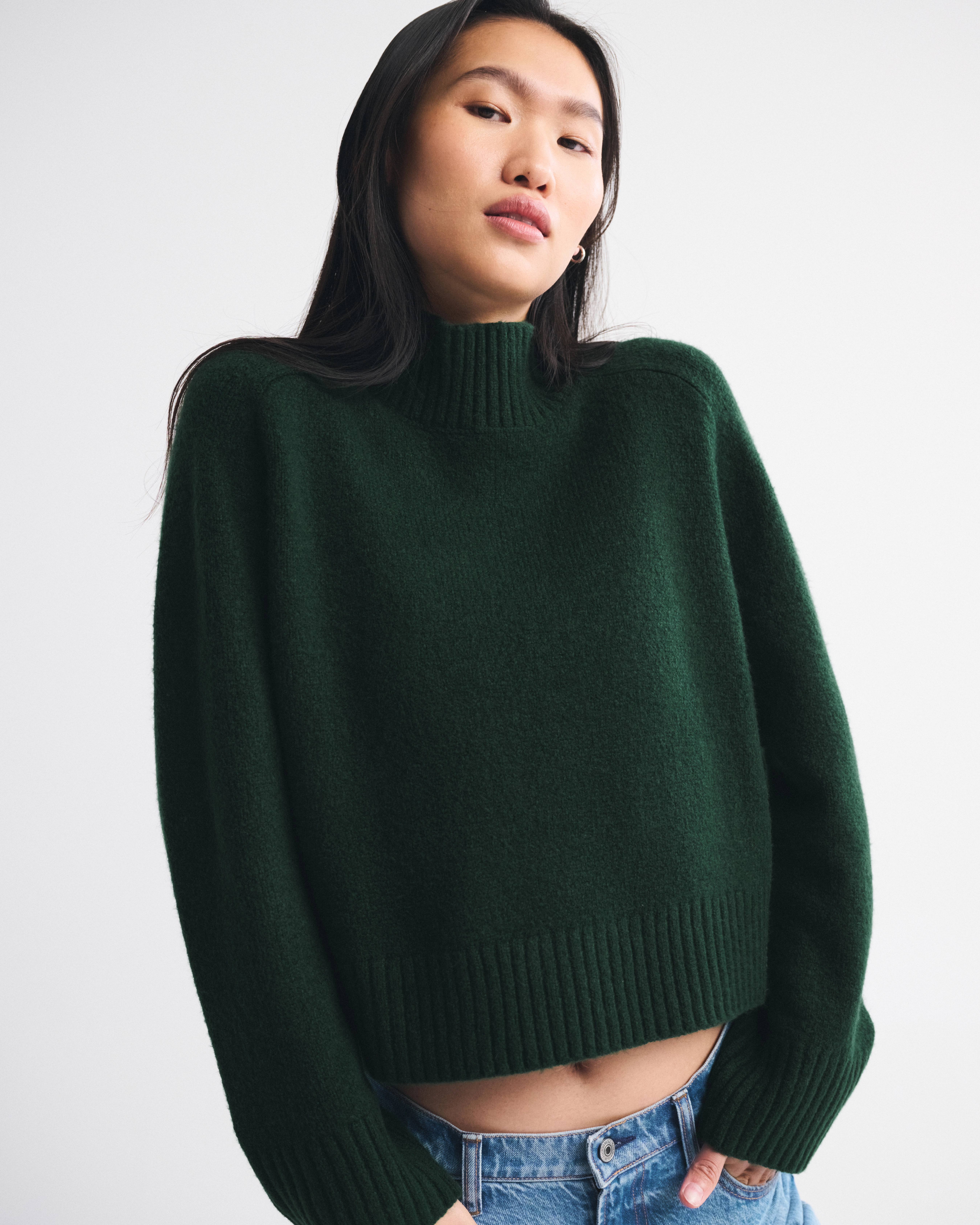 Easy Mockneck Sweater | Abercrombie & Fitch (US)