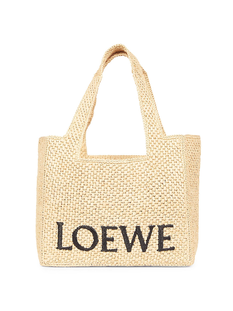 Women's LOEWE x Paula's Ibiza Medium Raffia Logo Tote Bag - Natural | Saks Fifth Avenue