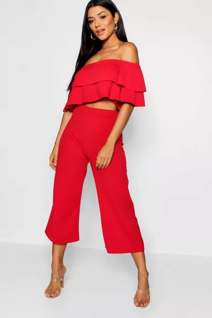 Double Tube Top And Culotte Two-Piece Set | Boohoo.com (US & CA)