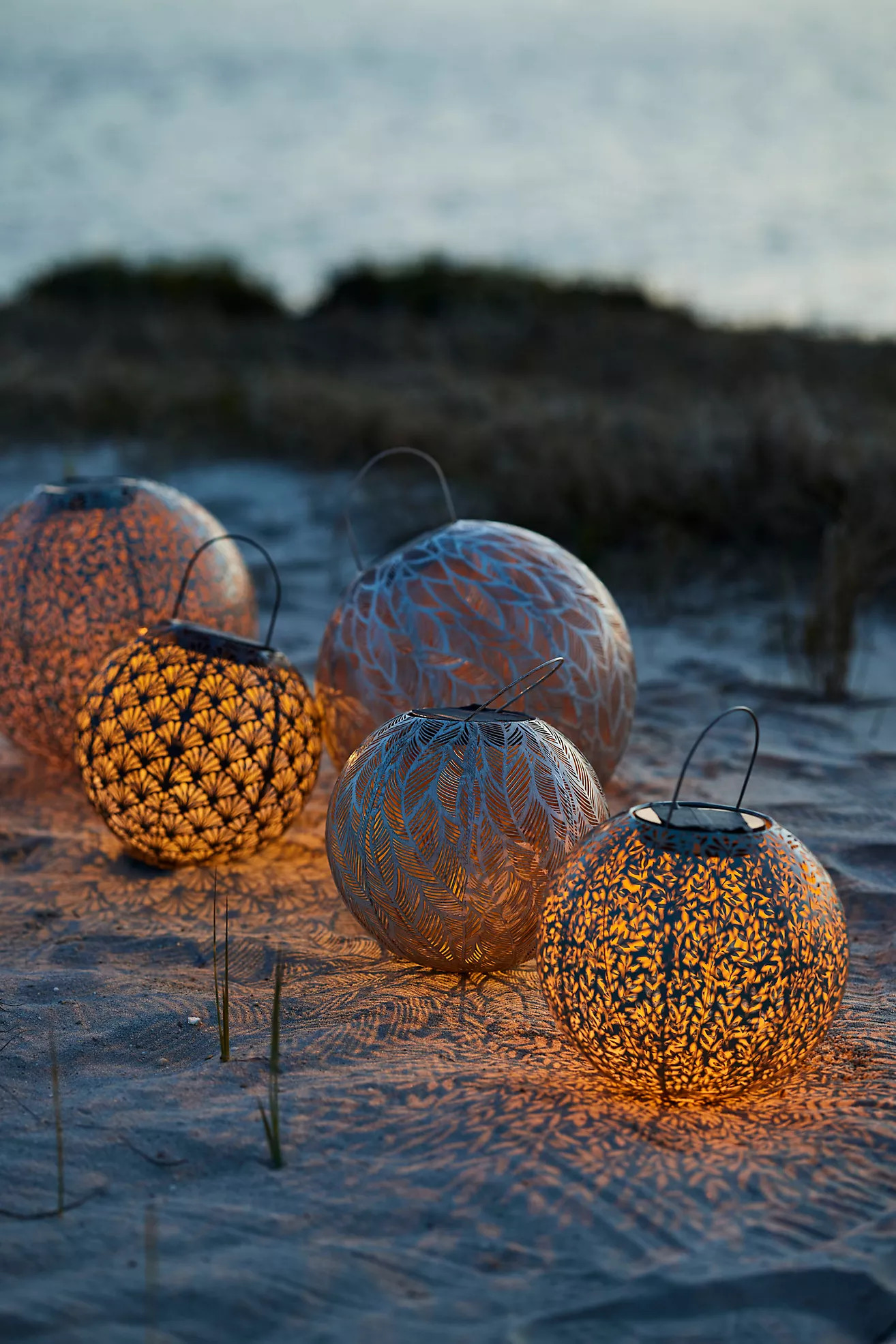 Perforated Botanicals Metal Solar Lantern | Anthropologie (US)