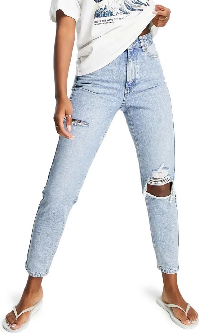 Topshop Ripped High Waist Mom Jeans | Nordstrom | Nordstrom Canada
