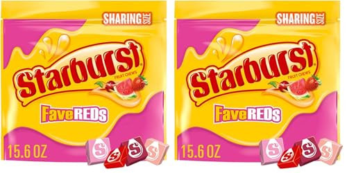 STARBURST FaveReds Fruit Chews Summer Candy, Sharing Size, 15.6 oz Resealable Bag (Pack of 2) | Amazon (US)