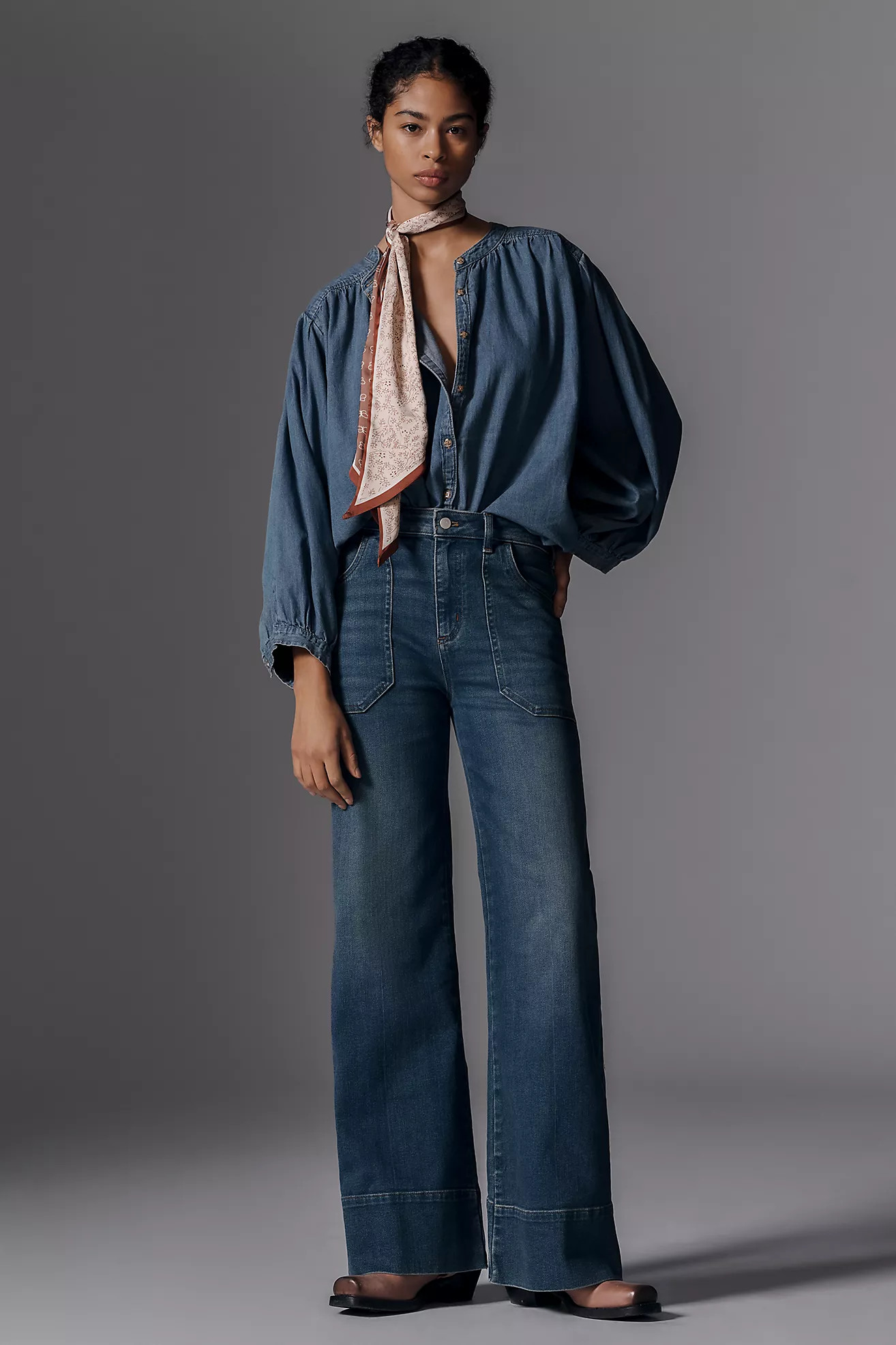 The Rylan Relaxed High-Rise Flare Jeans by Pilcro | Anthropologie (US)