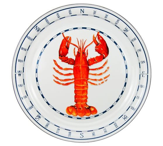 Lobster Enamel Large Round Serving Platter | Pottery Barn (US)