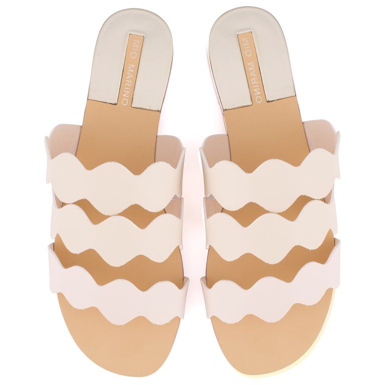 Mio Marino Frillscalloped Slide Sandals for Women | Walmart (US)