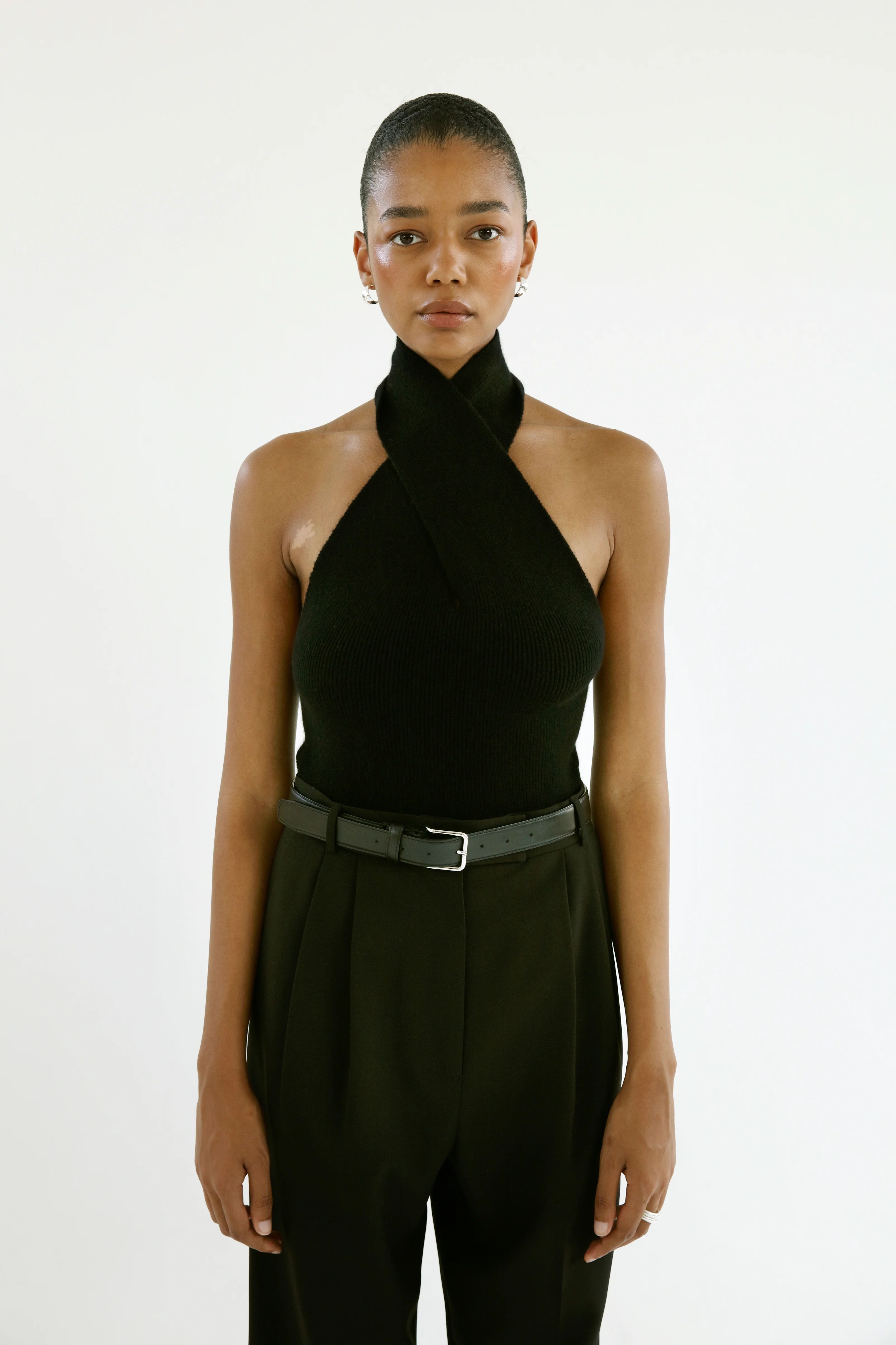 Isabelle Wrap Top, black | Almada Label