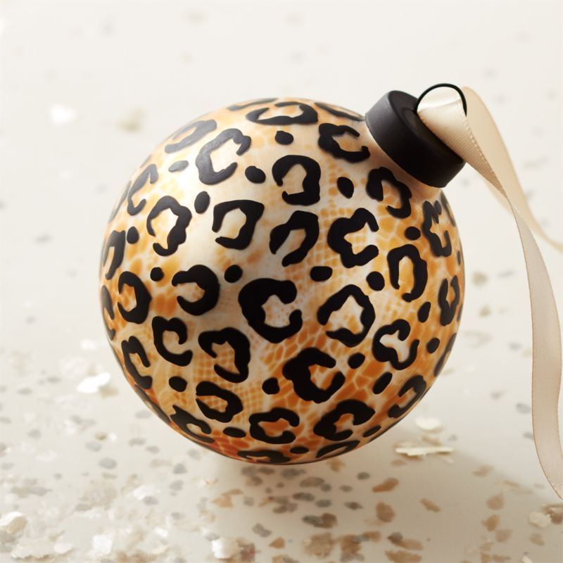 Glass Cheetah Ornament + Reviews | CB2 | CB2
