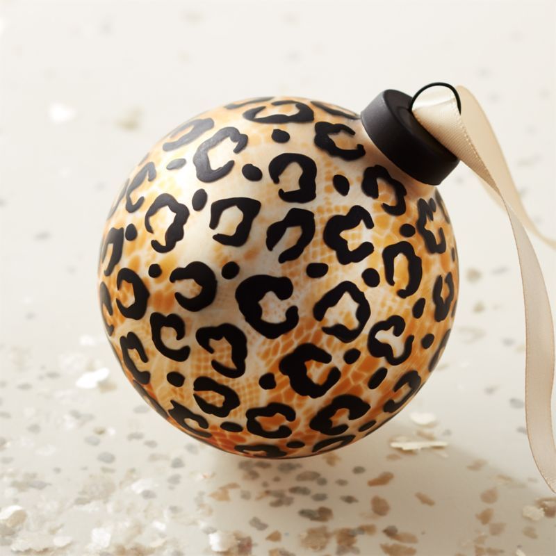 Glass Cheetah Christmas Tree Ornament + Reviews | CB2 | CB2