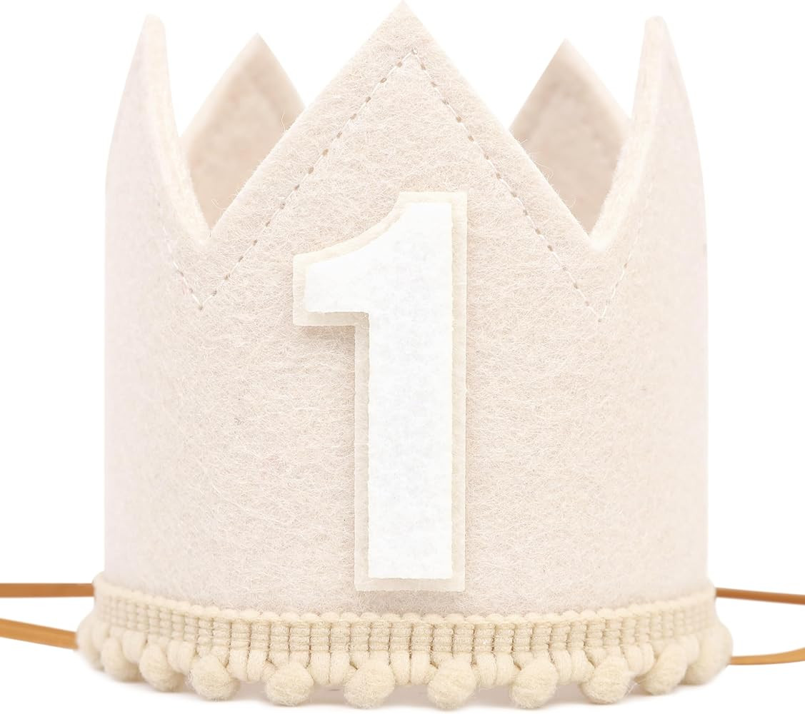 First Birthday Crown - Crown Hat for Baby Boy/Girl, 1st Birthday Party Decoration, Cake Smash Pho... | Amazon (US)
