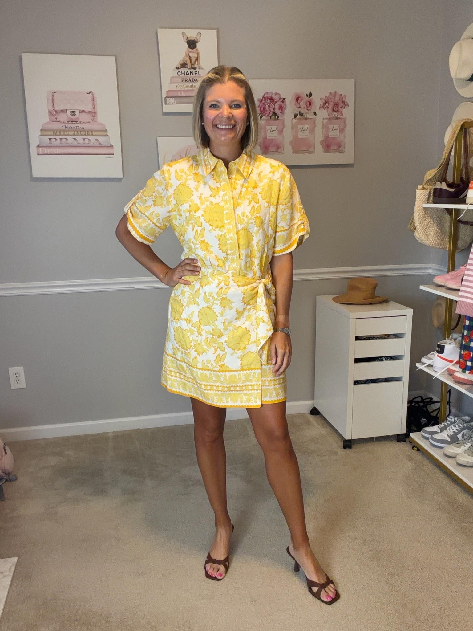 Yellow and white wrap dress TTS
Brown sandals kitten heel TTS

#LTKWorkwear #LTKOver40 #LTKMidsize
