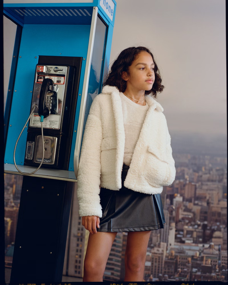 girls sherpa shacket | girls tops | Abercrombie.com | Abercrombie & Fitch (US)