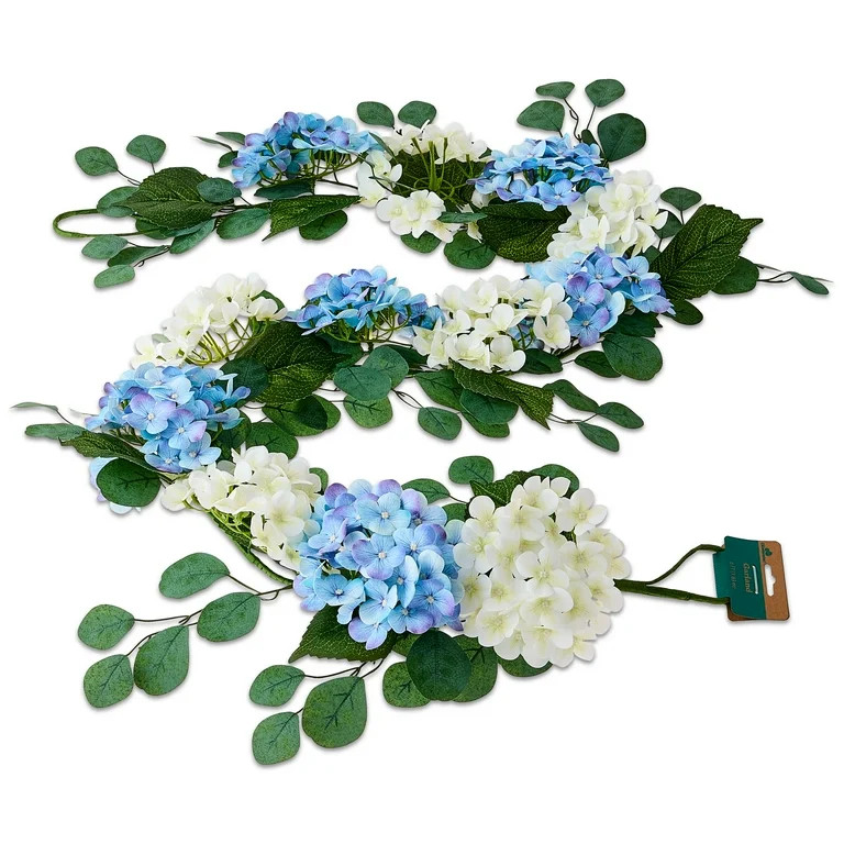 Hydrangea Garland, Blue and Cream, 6', Easter by Way To Celebrate | Walmart (US)