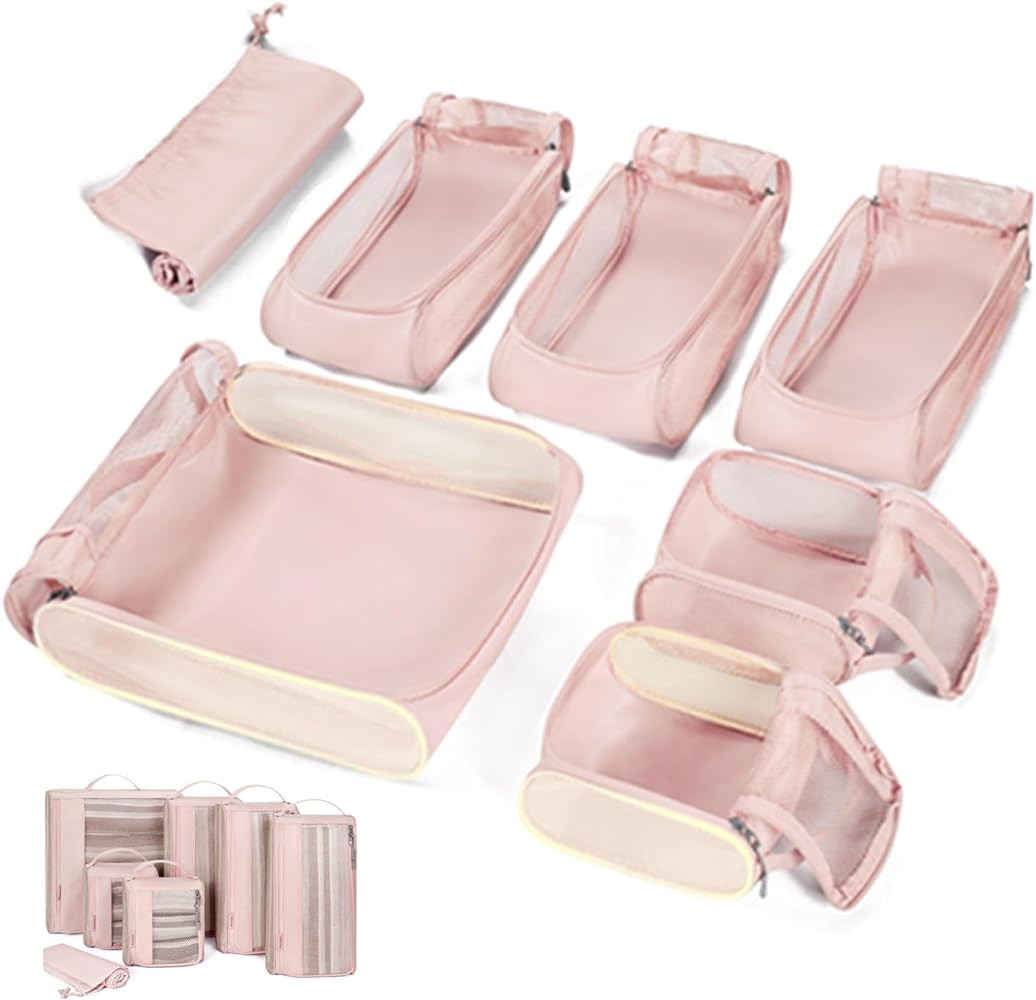 BAGSMART Keep Shape Packing Cubes, 7 Set Packing Cubes for Travel, Lightweight Travel Cubes for P... | Amazon (US)