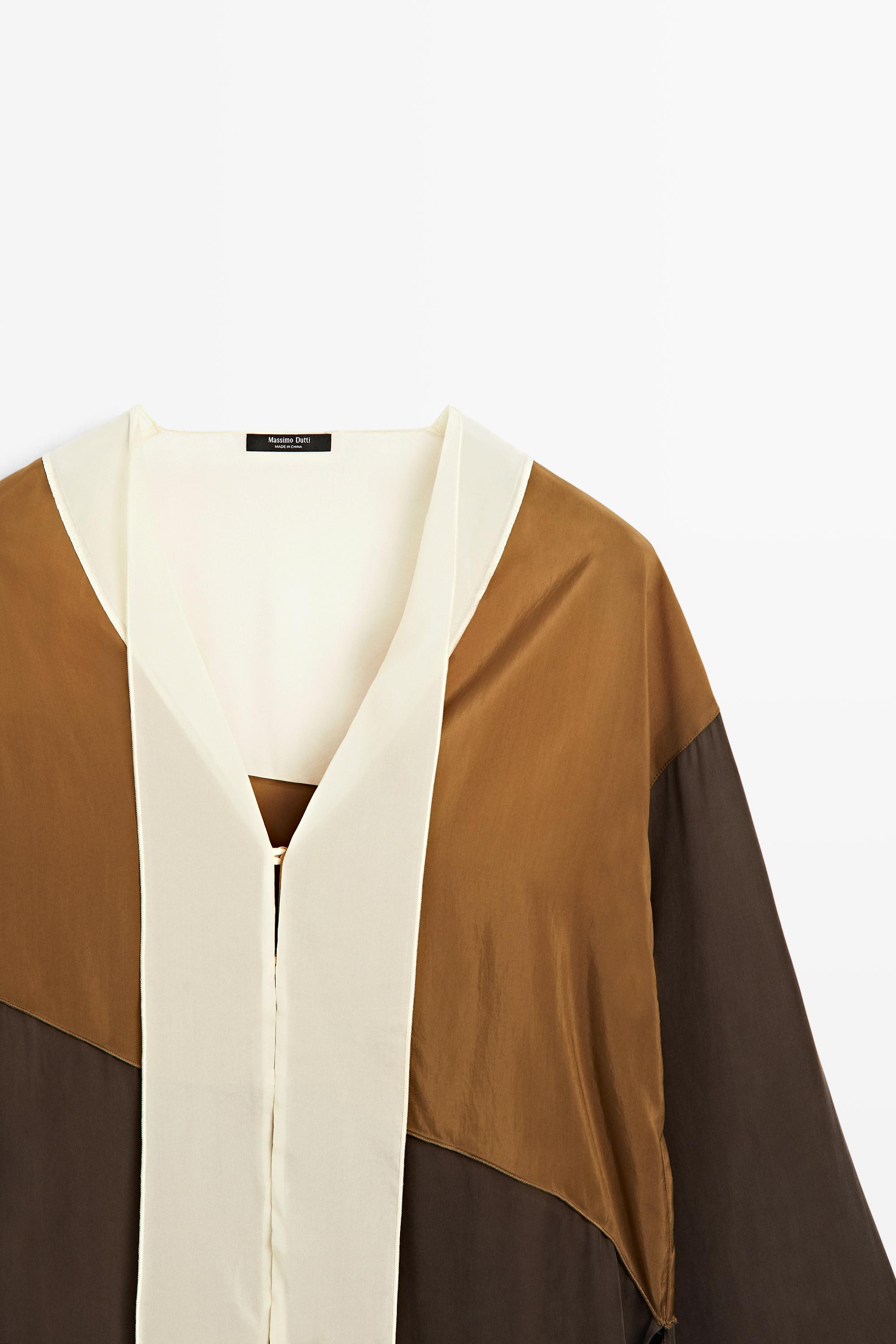 Tricolor flowing shirt | Massimo Dutti UK