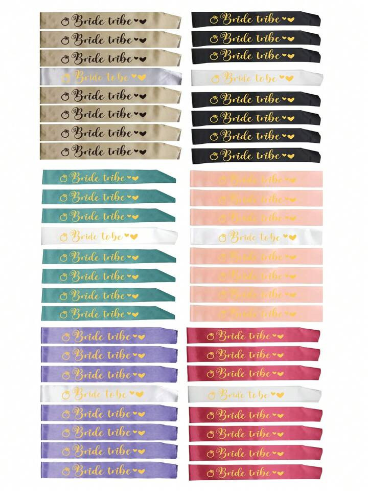 Bachelorettesy Bride Tribe Bridesmaids Sashes 8 Pack Satin Bachelorette Sashes For Bridal Shower ... | SHEIN
