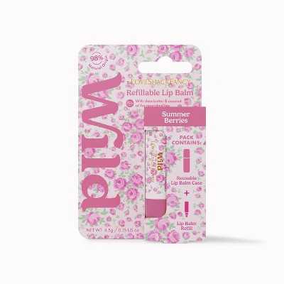 LoveShackFancy x Target – Wild Rose Heart Lip Starter Rose Pink/Summer Berries Lip Balms - 0.15oz | Target