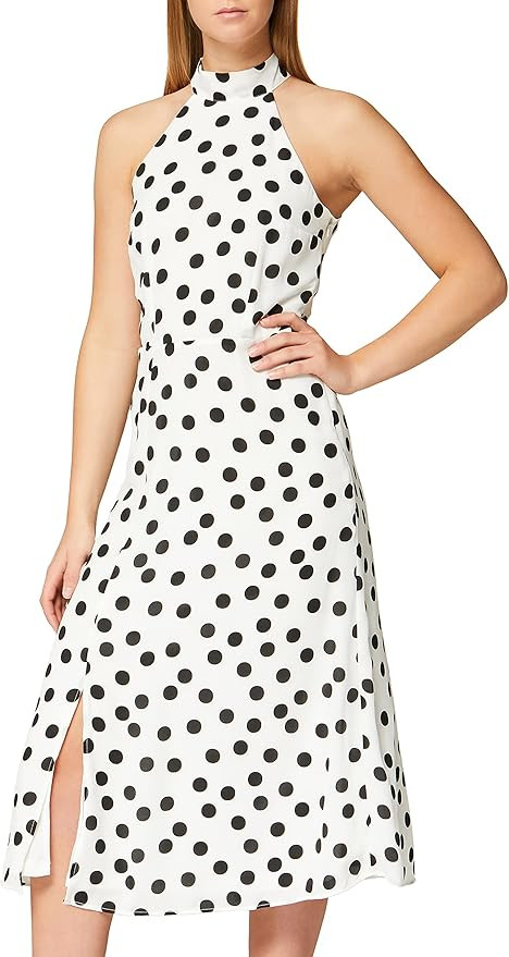 Amazon Brand - TRUTH & FABLE Women's Midi Chiffon Halter Dress | Amazon (UK)