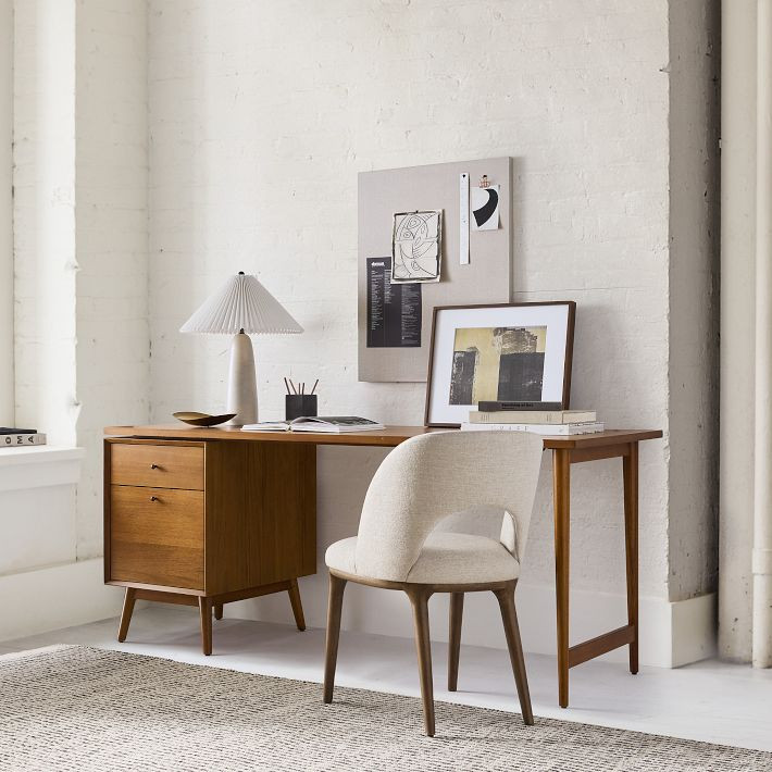 Mid-Century Modular Desk w/ File Cabinet (70") | West Elm (US)