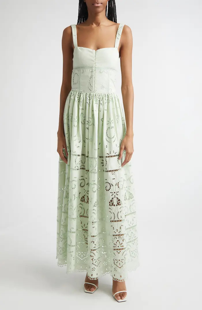 Alice + Olivia Anya Embroidered Cotton Maxi Dress | Nordstrom | Nordstrom