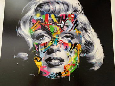 Sandra ChevrierMarilyn Monroe Street Art Prints embellished with Paint Spray by Martin Whatson