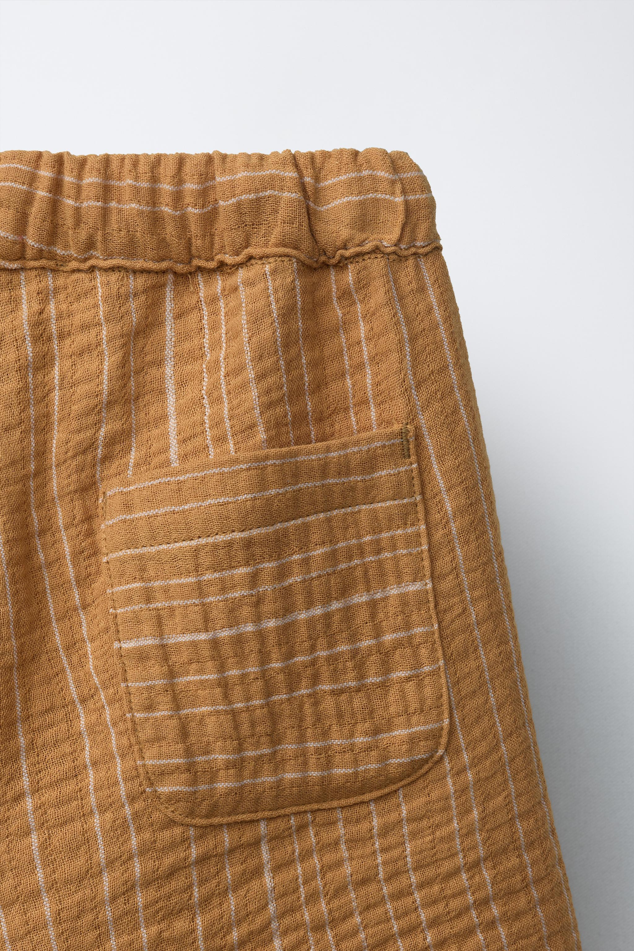 TEXTURED STRIPED SHORTS | Zara US