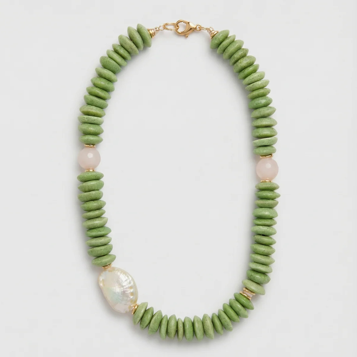 Green Jumbo Color Block Necklace | Katie Dean Jewelry