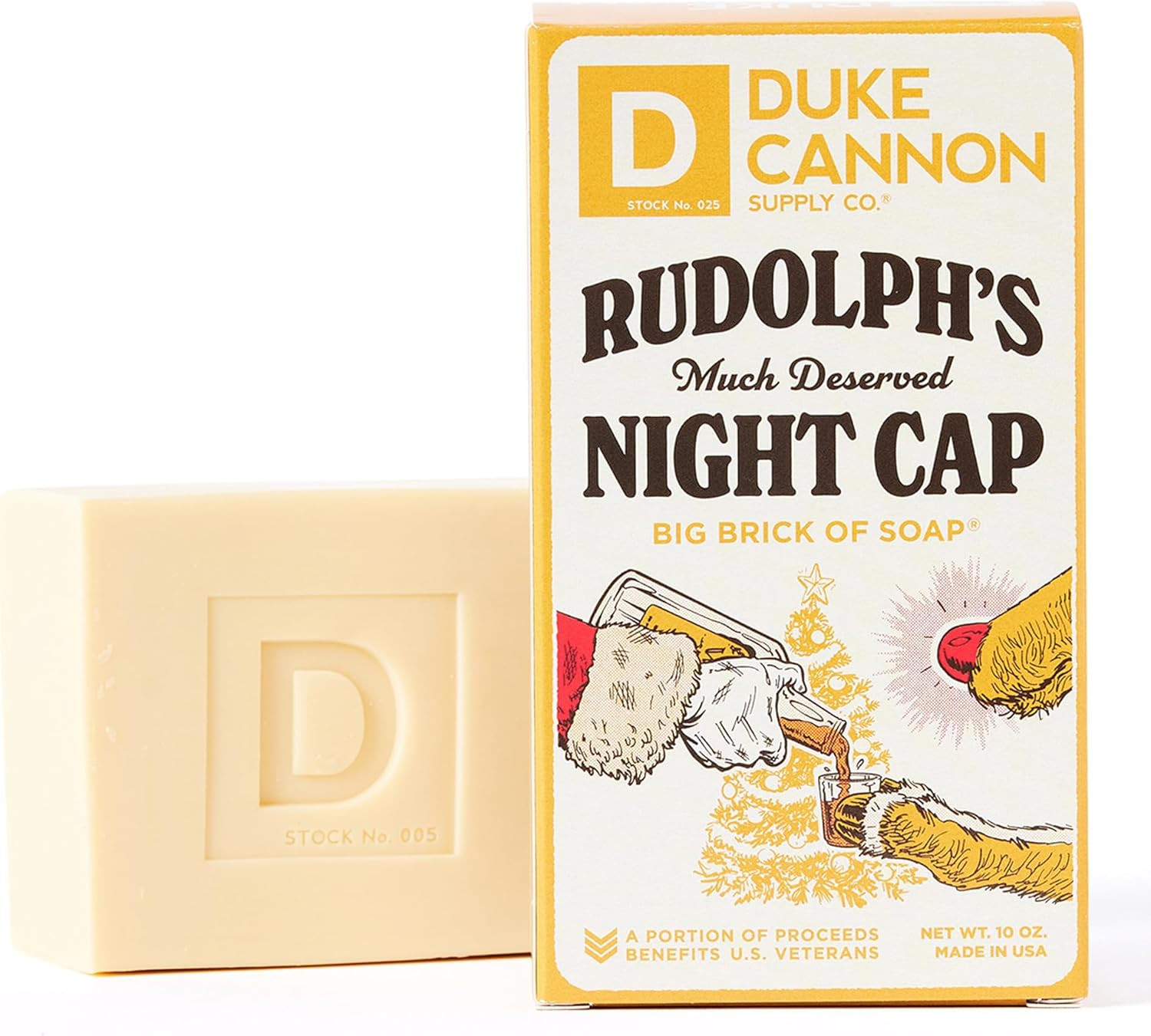 Duke Cannon Supply Co. Rudolph's Much Deserved Night Cap BAR SOAP 10 OZ, Cinnamon and Antique Woo... | Amazon (US)
