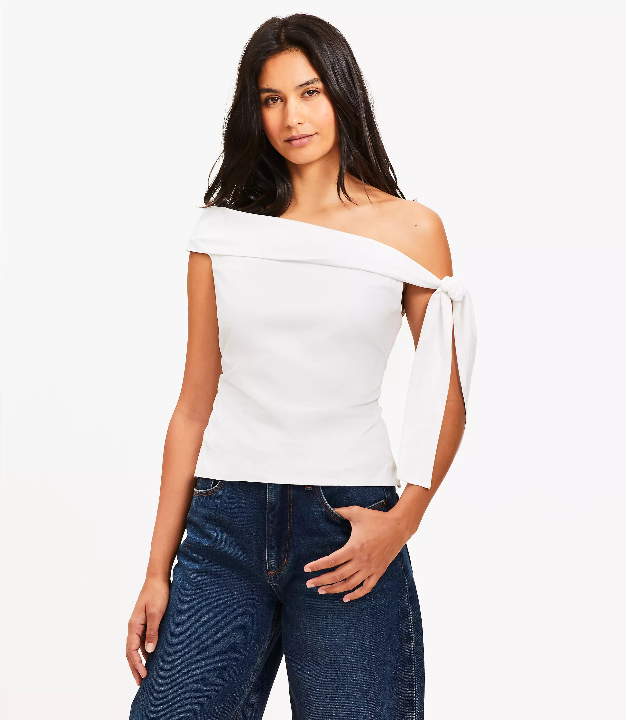 Tie One Shoulder Top | LOFT