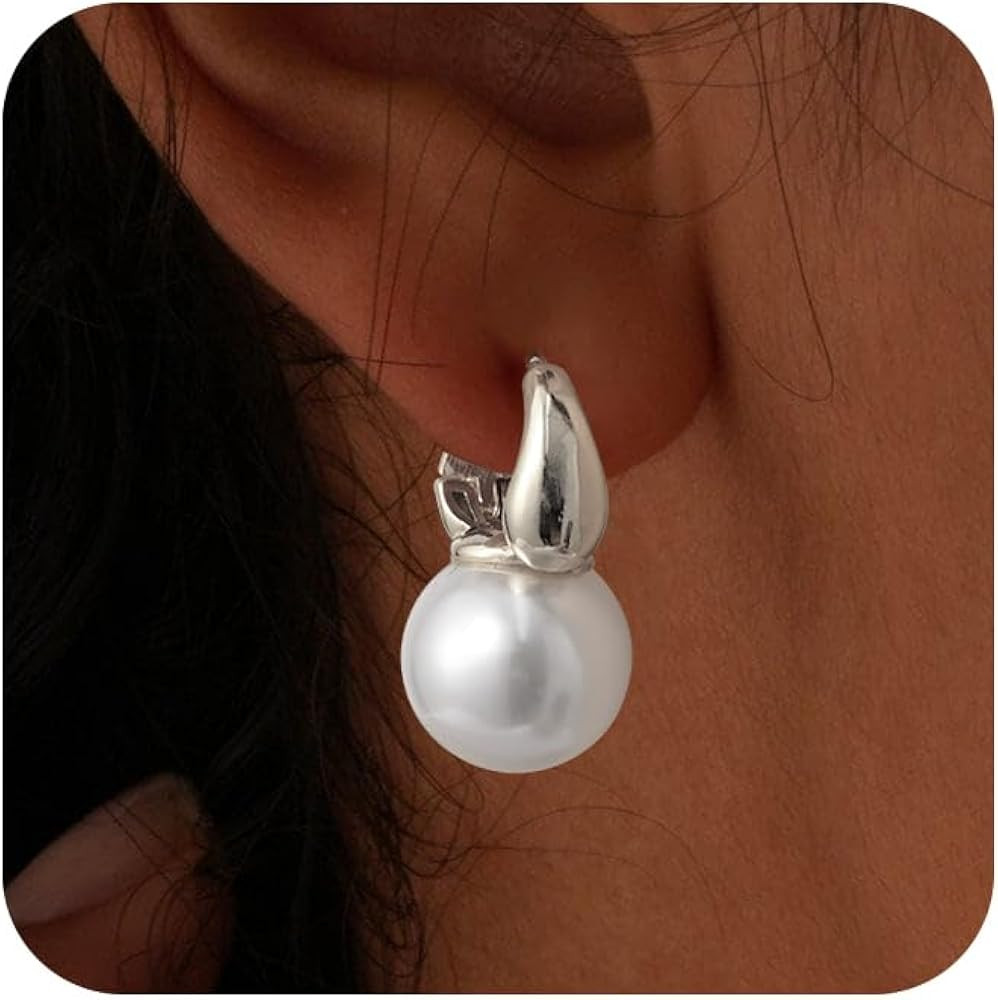 CHESKY Pearl Earrings for Women, Dainty 14K Gold Plated/925 Sterling Silver Drop Quality Handpick... | Amazon (US)