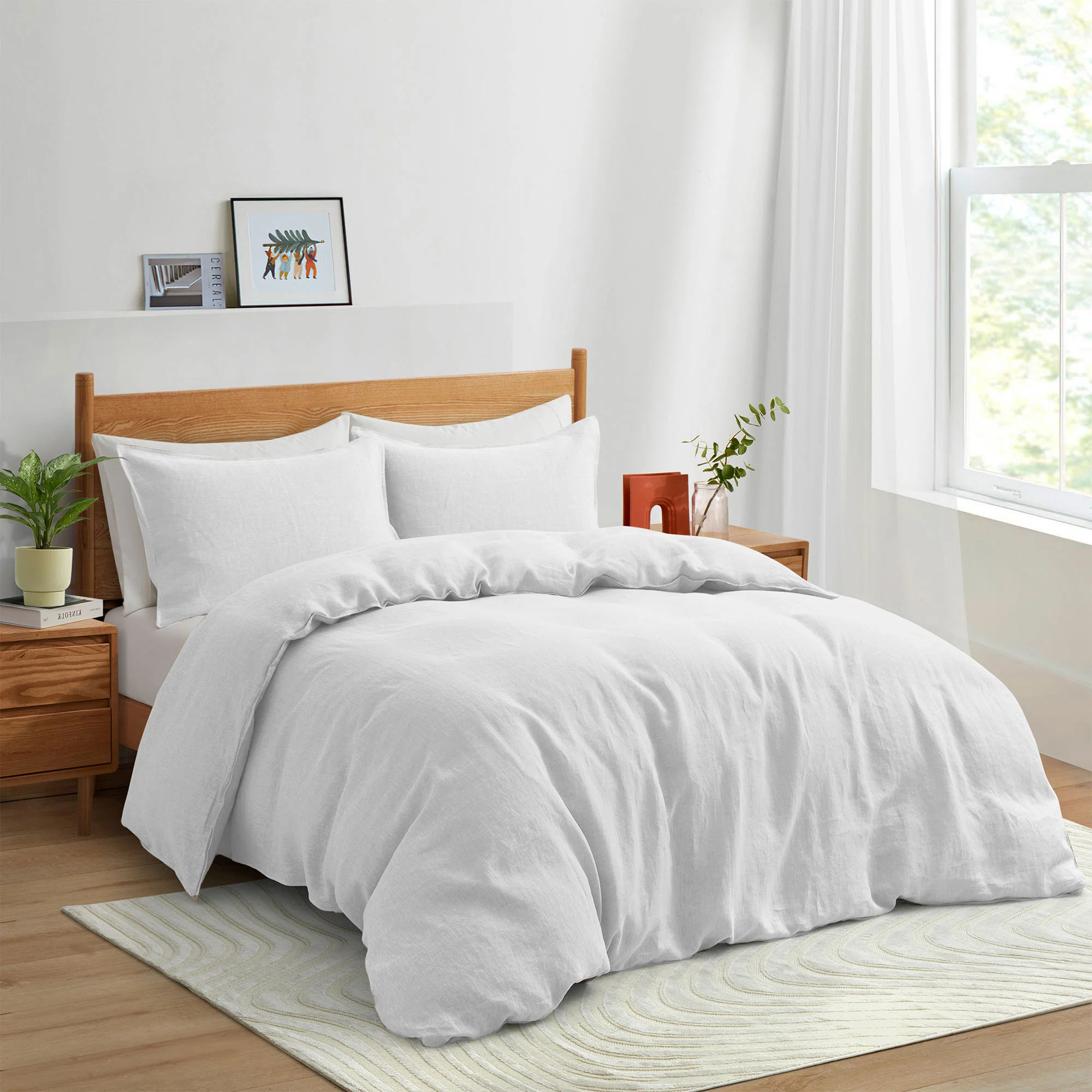 Boseman Linen Blend Machine Woven Duvet Cover Set (Set of 3) | Wayfair North America