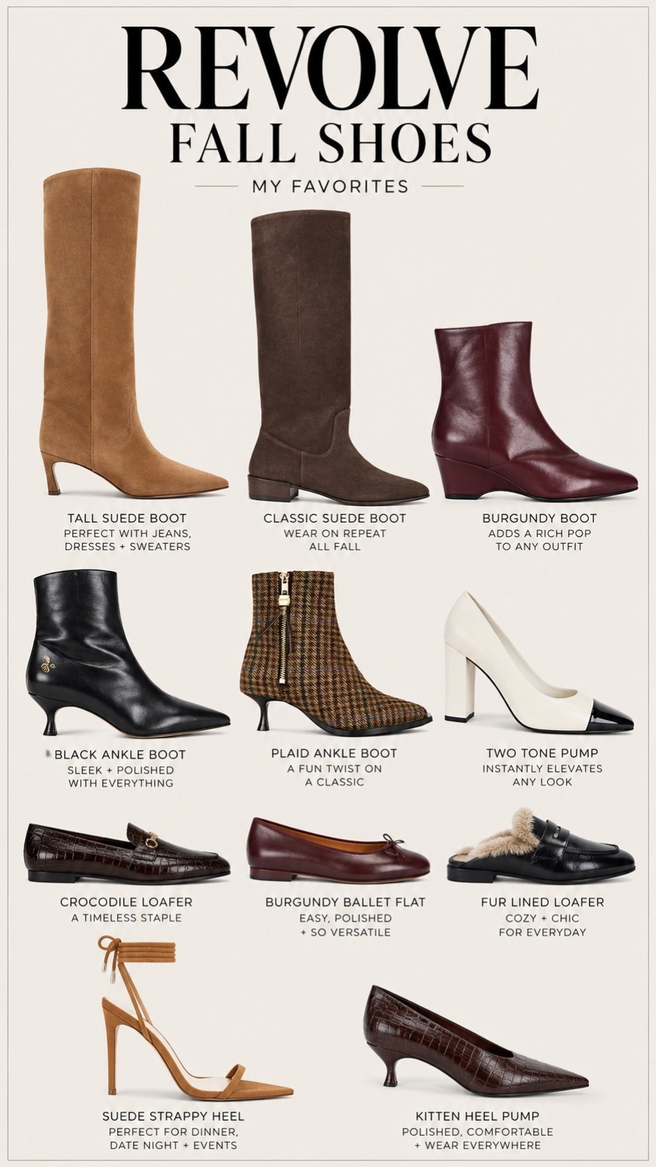 Linked all the shoes I’m loving for fall right now from REVOLVE here 🤎 I hope this is helpful!￼￼

#LTKSeasonal #LTKWorkwear #LTKootd