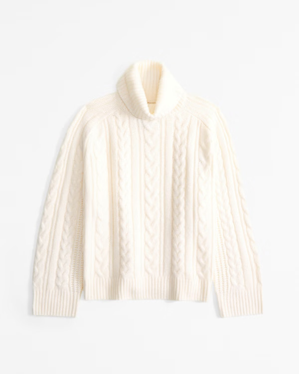 Women's Cable Knit Turtleneck Sweater | Women's Tops | Abercrombie.com | Abercrombie & Fitch (US)