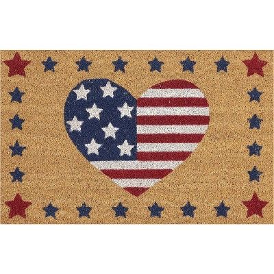 Nourison Casa Bella NC545 Americana Heart Indoor/Outdoor Door Mat - Red/White/Blue 1'6"X2'4" | Target