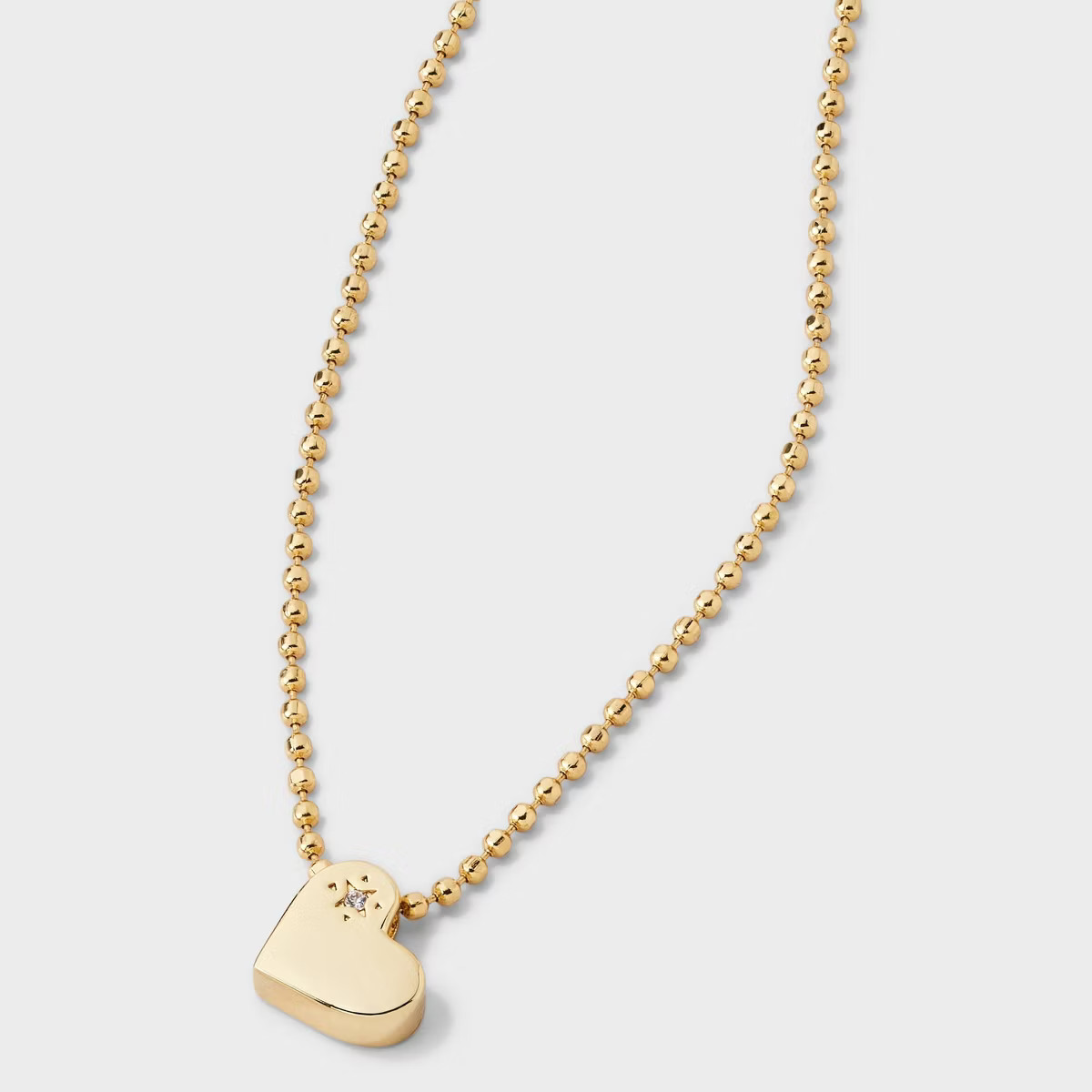 14K Gold Dipped Cubic Zirconia Heart Slider Pendant Necklace - Gold | Target
