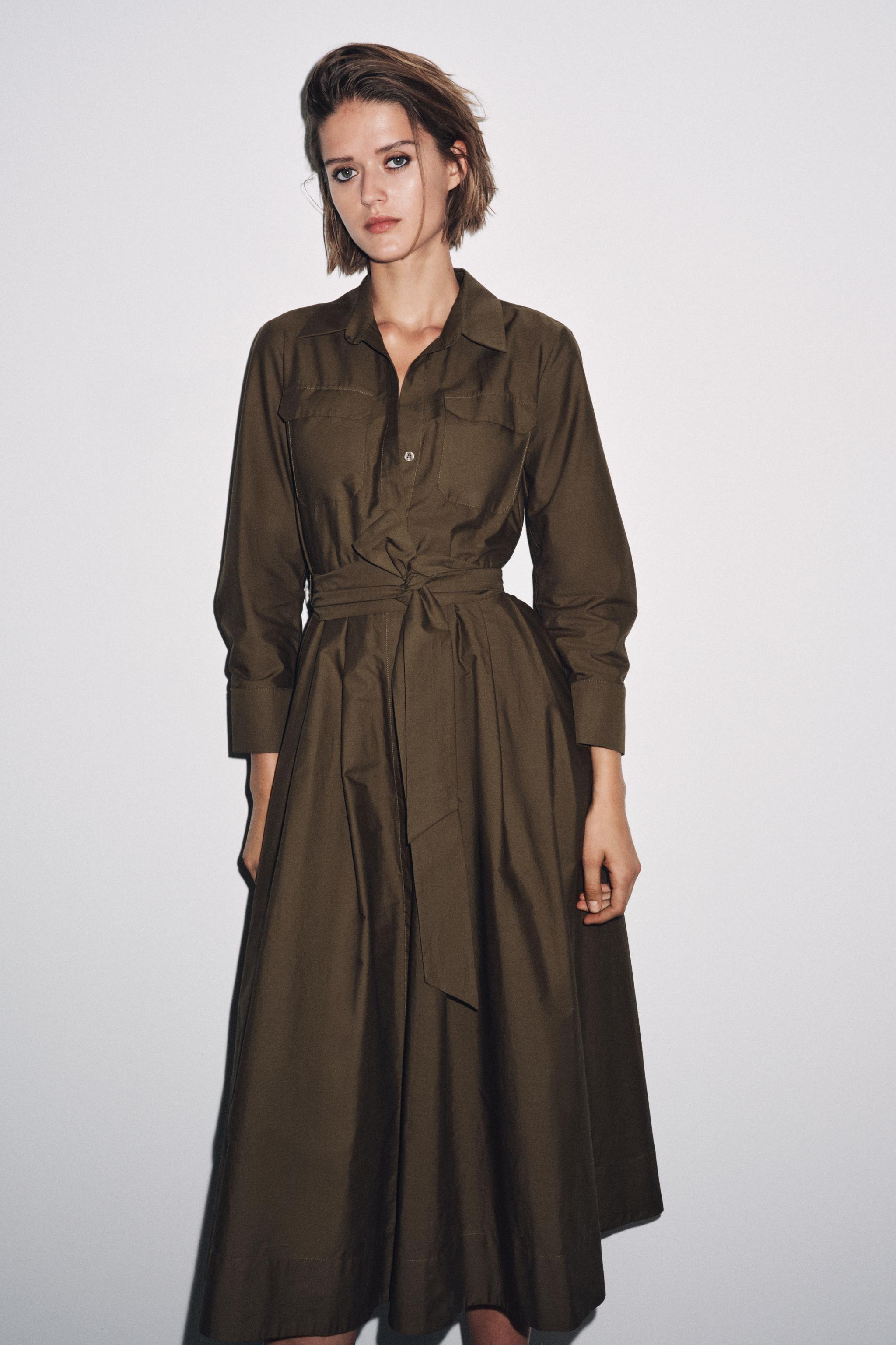 ZW COLLECTION POPLIN SHIRT DRESS | Zara US
