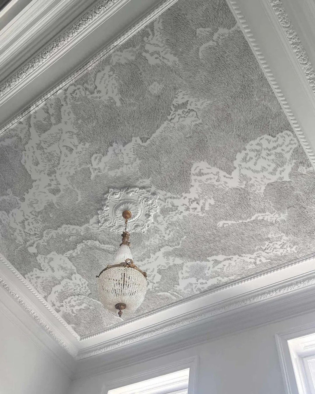 Cloud Ceiling Design in Soft Gray, Black & White Sky Art, Peel and Stick, 1-120-4 | Etsy (Global)