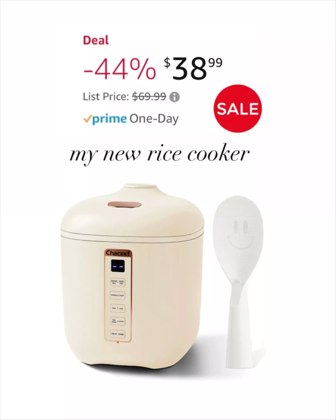 CHACEEF Mini Rice Cooker 2-Cups Uncooked, 1.2L Small Rice Cooker