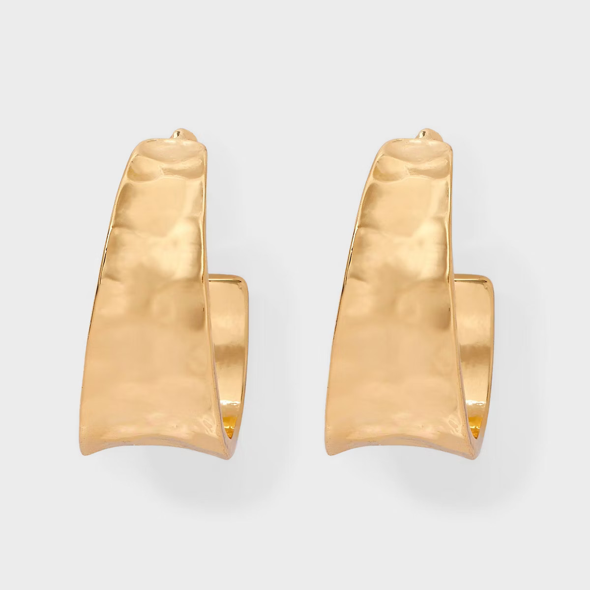 Hammer Texture Thick Hoop Earrings - Universal Thread™ Gold | Target
