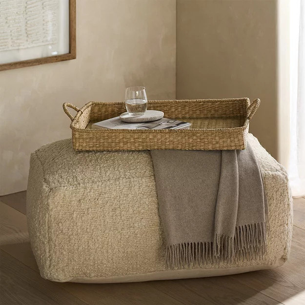 Rectangular Seagrass Tray with Glass Base | The White Company UK & ROW