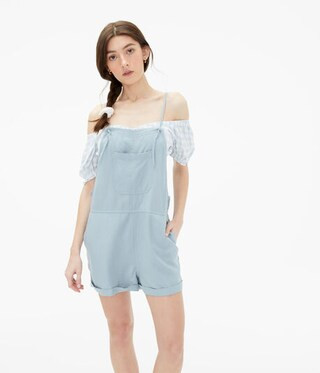 Solid Linen Shortalls | Aeropostale