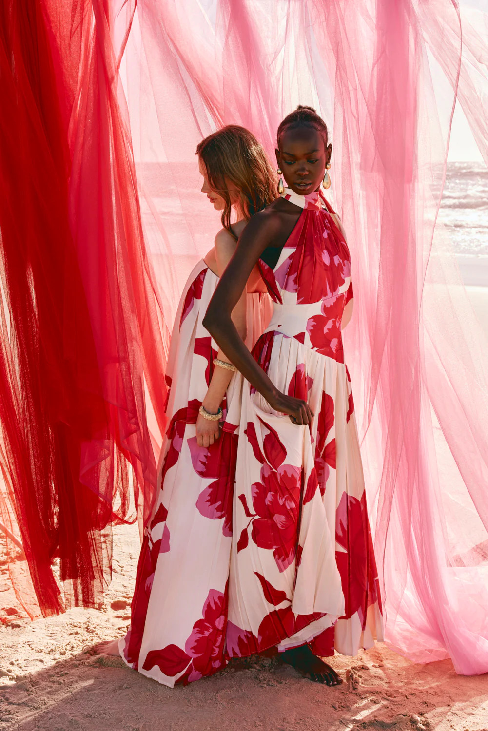 Pink Sole Rosa Print Halter Maxi Daje Dress | Sabo Skirt US